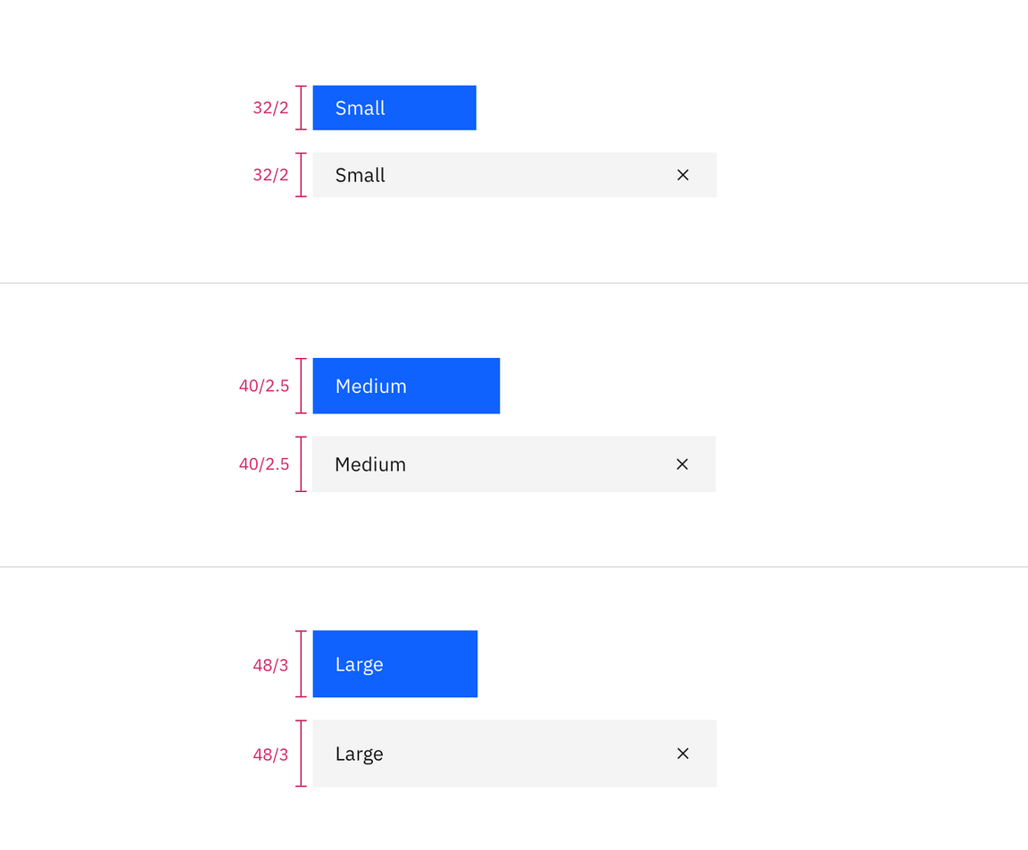 File and button sizes